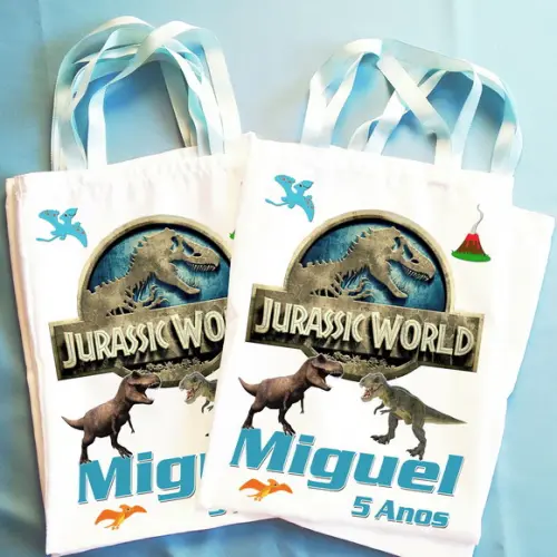 Bolsinha Ecobag Sacolinha Personalizada Dinossauro