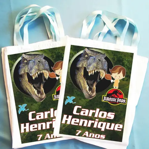 Bolsinha Ecobag Sacolinha Personalizada Dinossauro