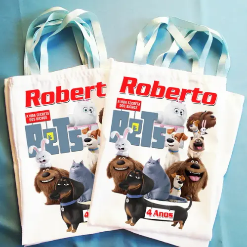 Bolsinha Ecobag Sacolinha Personalizada Filme Pets