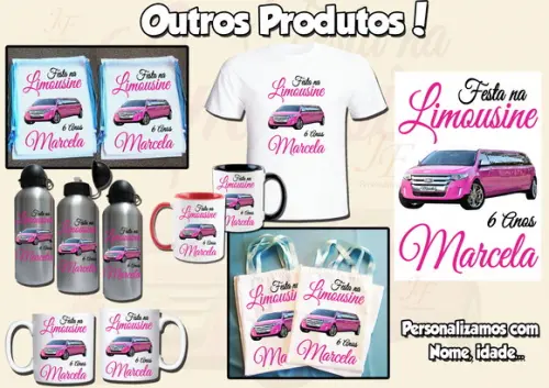 Bolsinha Ecobag Sacolinha Personalizada Festa na Limousine