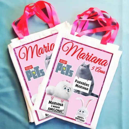 Bolsinha Ecobag Sacolinha Personalizada Filme Pets