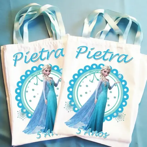 Bolsinha Ecobag Sacolinha Personalizada Frozen