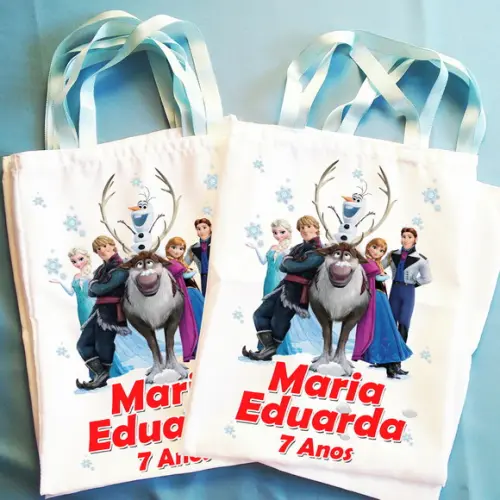 Bolsinha Ecobag Sacolinha Personalizada Frozen