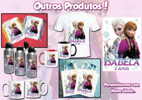 Bolsinha Ecobag Sacolinha Personalizada Frozen