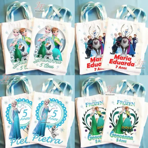 Bolsinha Ecobag Sacolinha Personalizada Frozen Fever