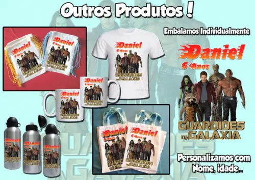 Bolsinha Ecobag Sacolinha Personalizada Guardiões da Galáxia