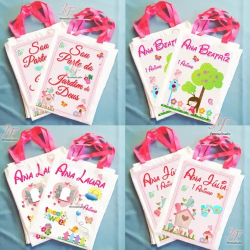 Bolsinha Ecobag Sacolinha Personalizada Jardim Encantado
