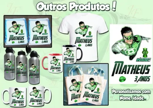 Bolsinha Ecobag Sacolinha Personalizada Lanterna Verde