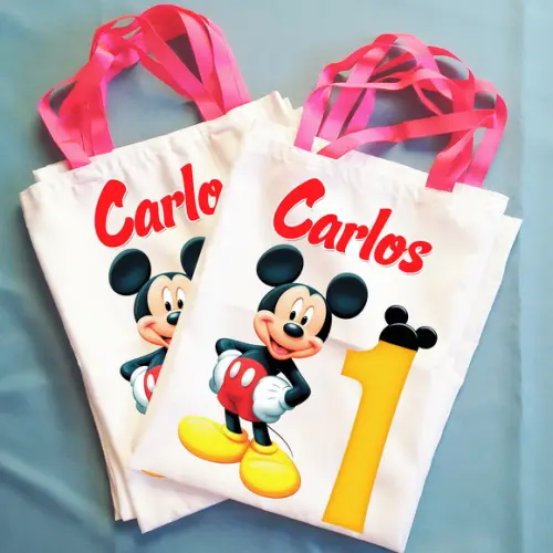 Bolsinha Ecobag Sacolinha Personalizada Mickey Mouse