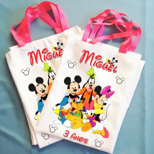Bolsinha Ecobag Sacolinha Personalizada Mickey Mouse