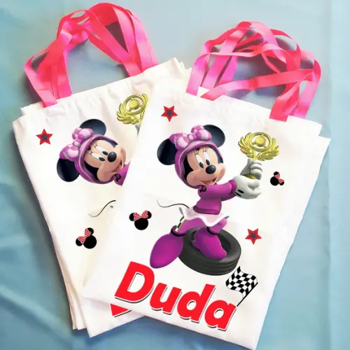 Bolsinha Ecobag Sacolinha Personalizada Minnie