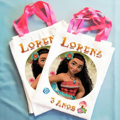 Bolsinha Ecobag Sacolinha Personalizada Moana
