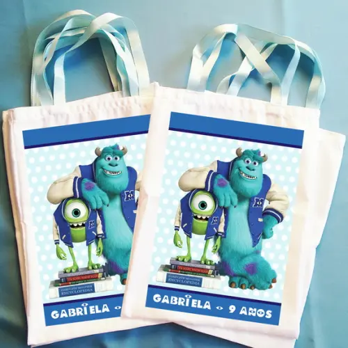 Bolsinha Ecobag Sacolinha Personalizada Monstros SA