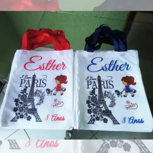 Bolsinha Ecobag Sacolinha Personalizada Paris