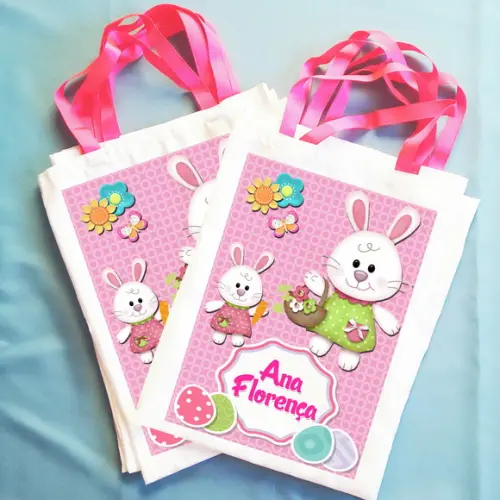 Bolsinha Ecobag Sacolinha Personalizada Páscoa