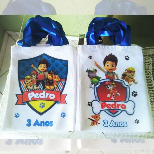Bolsinha Ecobag Sacolinha Personalizada Patrulha Canina
