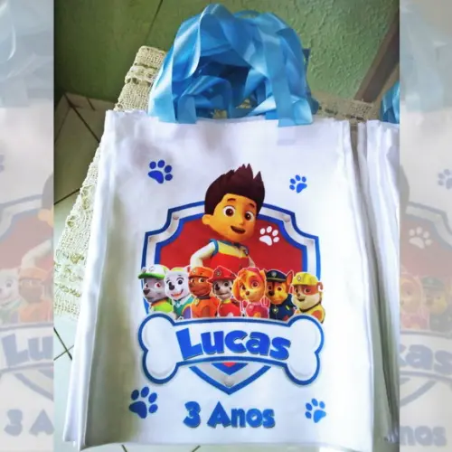 Bolsinha Ecobag Sacolinha Personalizada Patrulha Canina
