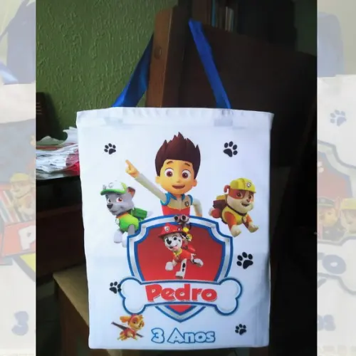 Bolsinha Ecobag Sacolinha Personalizada Patrulha Canina