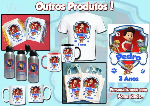 Bolsinha Ecobag Sacolinha Personalizada Patrulha Canina