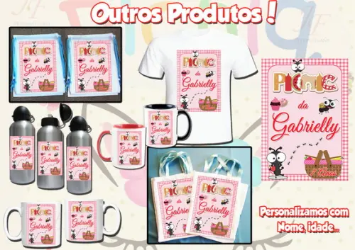 Bolsinha Ecobag Sacolinha Personalizada Picnic Piquenique