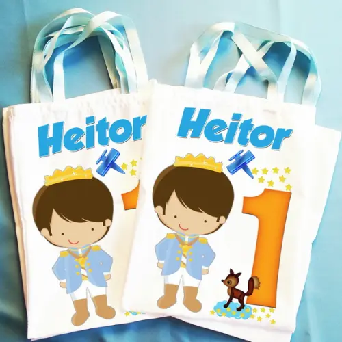 Bolsinha Ecobag Sacolinha Personalizada Pequeno Príncipe