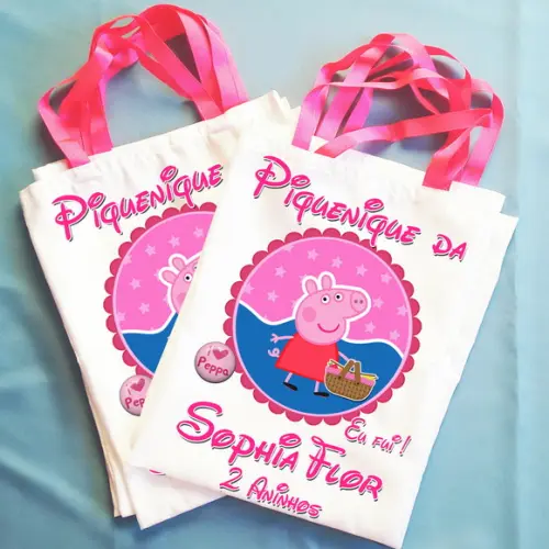 Bolsinha Ecobag Sacolinha Personalizada Piquenique Picnic