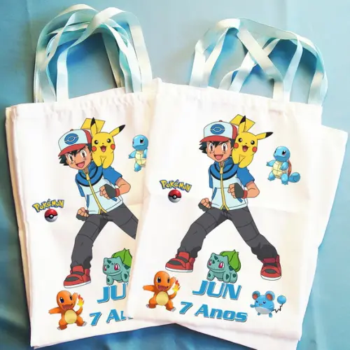 Bolsinha Ecobag Sacolinha Personalizada Pokemon