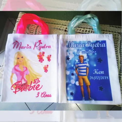 Bolsinha Ecobag Sacolinha Personalizada Princesa Barbie