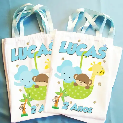 Bolsinha Ecobag Sacolinha Personalizada Safari