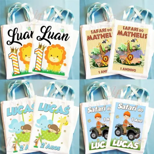 Bolsinha Ecobag Sacolinha Personalizada Safari