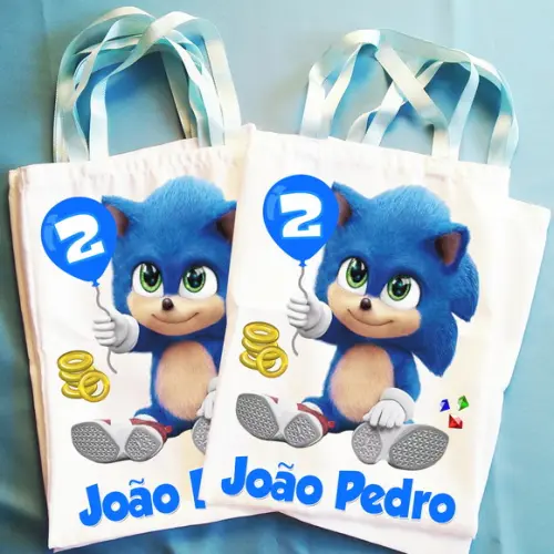 Bolsinha Ecobag Sacolinha Personalizada Sonic