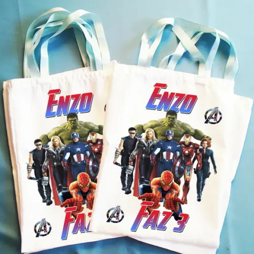 Bolsinha Ecobag Sacolinha Personalizada Vingadores
