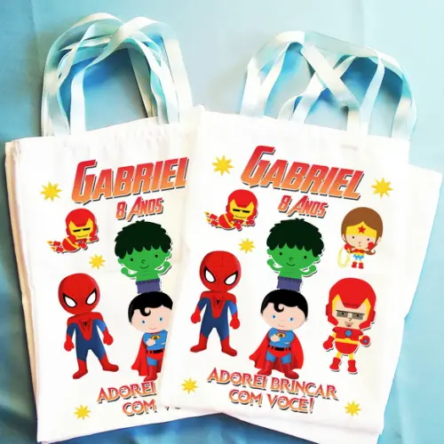 Bolsinha Ecobag Sacolinha Personalizada Vingadores