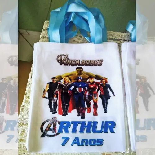 Bolsinha Ecobag Sacolinha Personalizada Vingadores