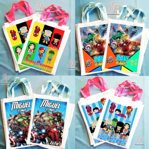 Bolsinha Ecobag Sacolinha Personalizada Vingadores