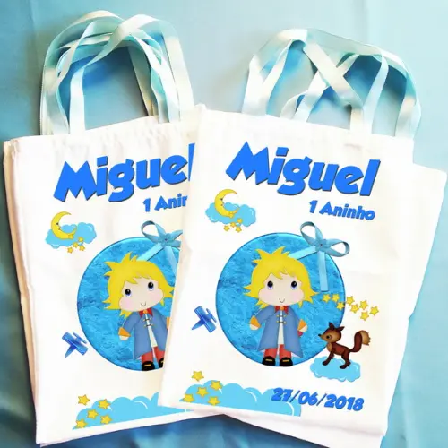 Bolsinha Ecobag Sacolinhas Personalizadas Pequeno Príncipe