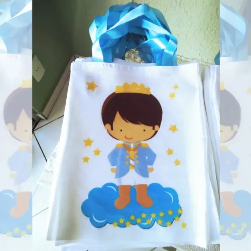 Bolsinha Ecobag Sacolinhas Personalizadas Pequeno Príncipe