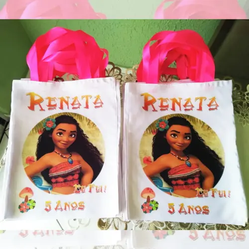 Bolsinha Personalizada Ecobag Sacolinha Moana
