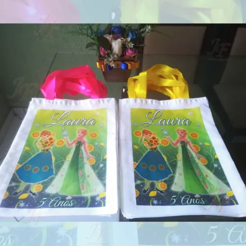Bolsinha Sacolinha Ecobag Personalizada Frozen