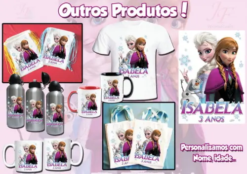 Bolsinha Sacolinha Ecobag Personalizada Frozen