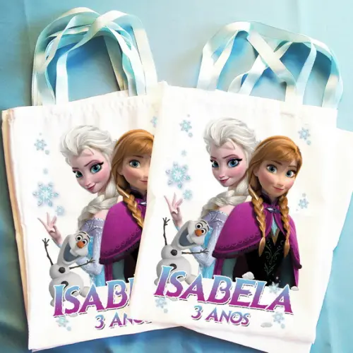 Bolsinha Sacolinha Ecobag Personalizada Frozen