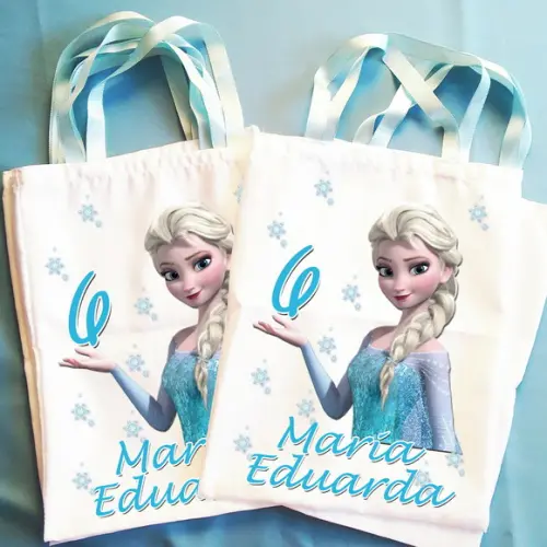 Bolsinha Sacolinha Ecobag Personalizada Frozen