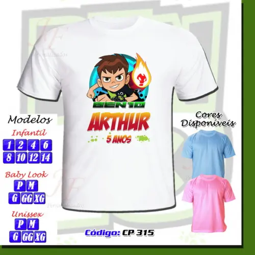 Camiseta Adulto Infantil Personalizada Ben 10