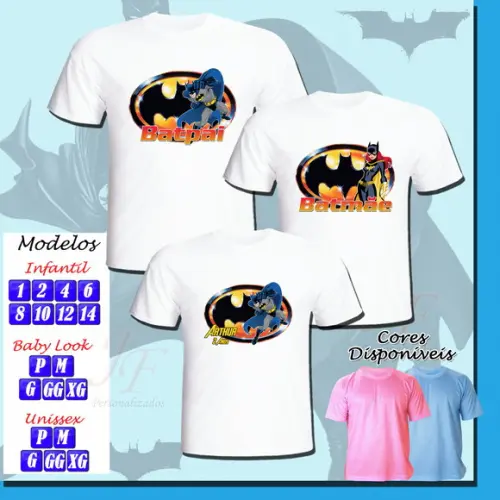 Camiseta Adulto Infantil Personalizada Batman