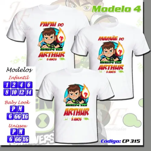 Camiseta Adulto Infantil Personalizada Ben 10