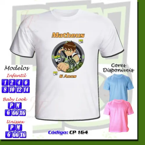 Camiseta Adulto Infantil Personalizada Ben 10