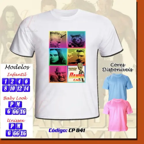 Camiseta Adulto Infantil Personalizada Guardiões da Galáxia