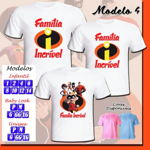 Camiseta Adulto Infantil Personalizada os Incríveis