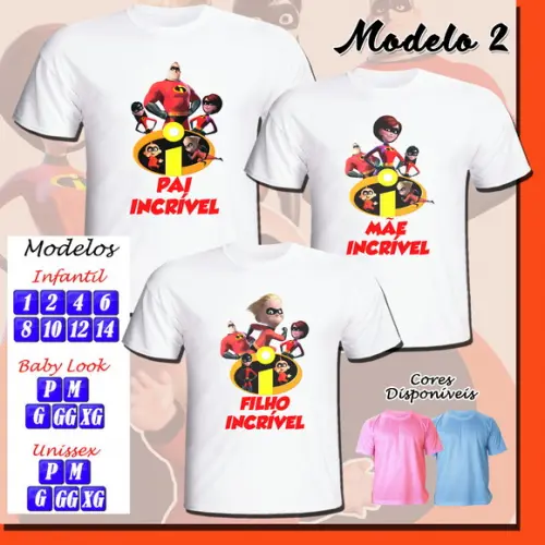 Camiseta Adulto Infantil Personalizada os Incríveis
