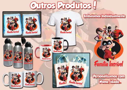 Camiseta Adulto Infantil Personalizada os Incríveis